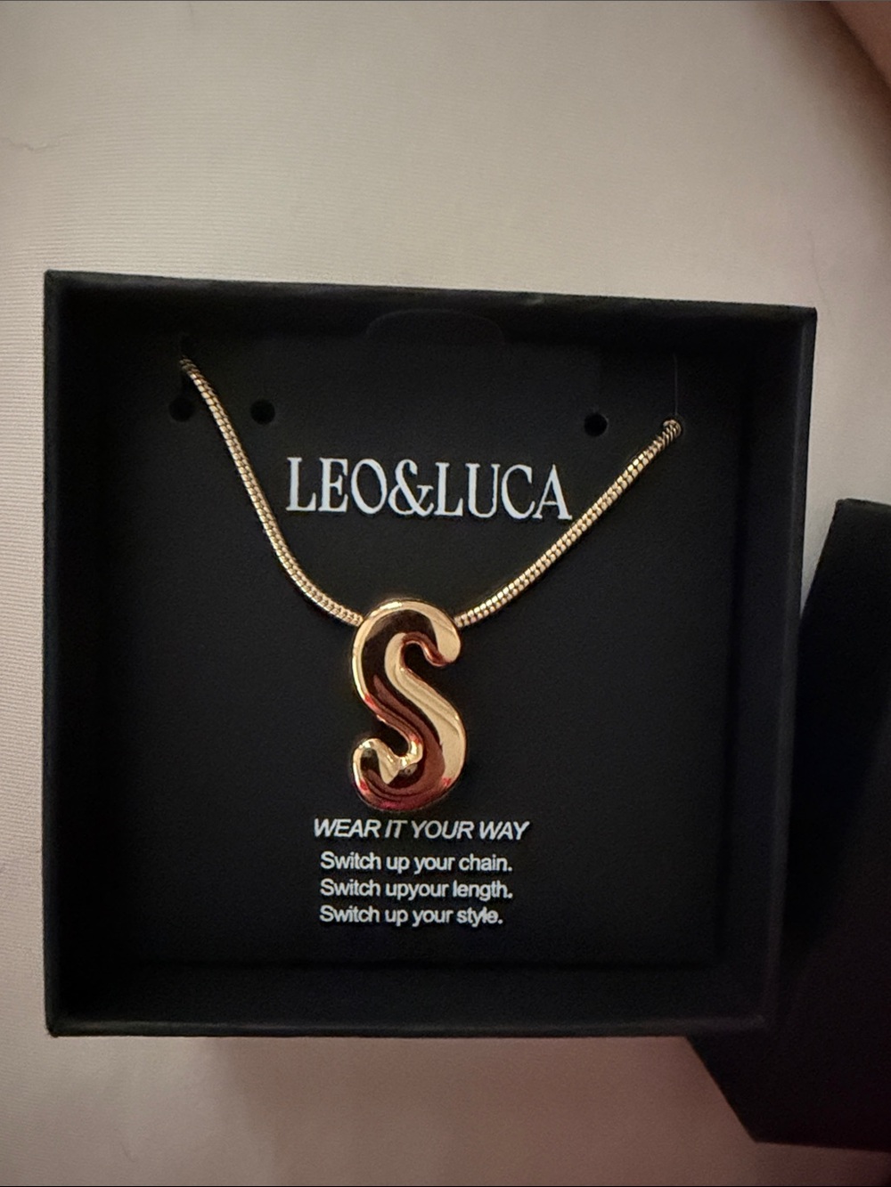 NWT- Leo & Luca Gold 'S' Initial Pendant Necklace - Women's Jewelry